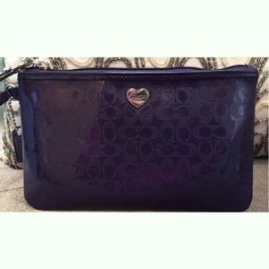 Coach Medium Patent Leather Black Wristlet